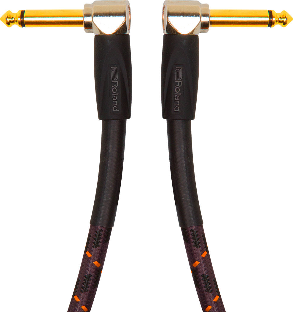 Roland "GOLD" Patch cable 6.3mm Angle Jack mono to 6.3mm Angle Jack mono