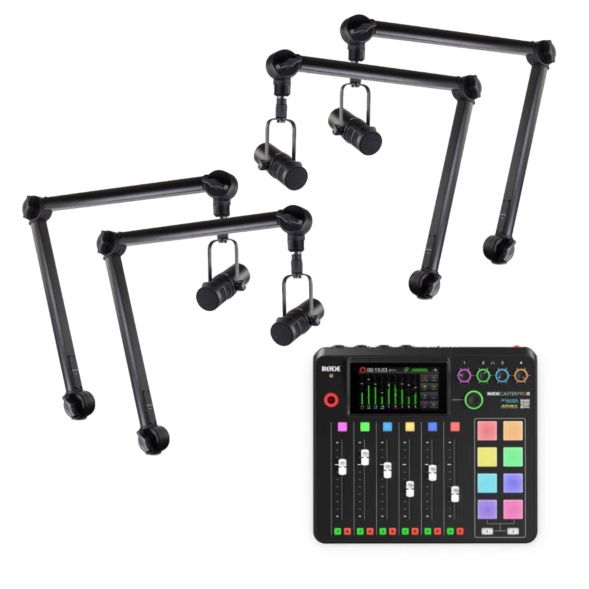 RØDE Rødecaster Pro II Podcast Package (4 People)