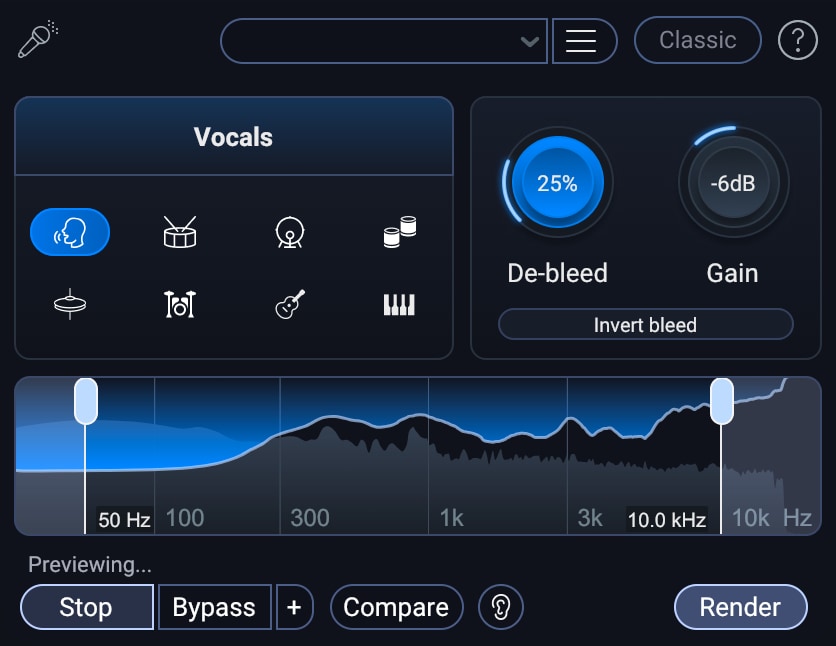 RX 12 Standard: CRG da qualsiasi prodotto iZotope a pagamento