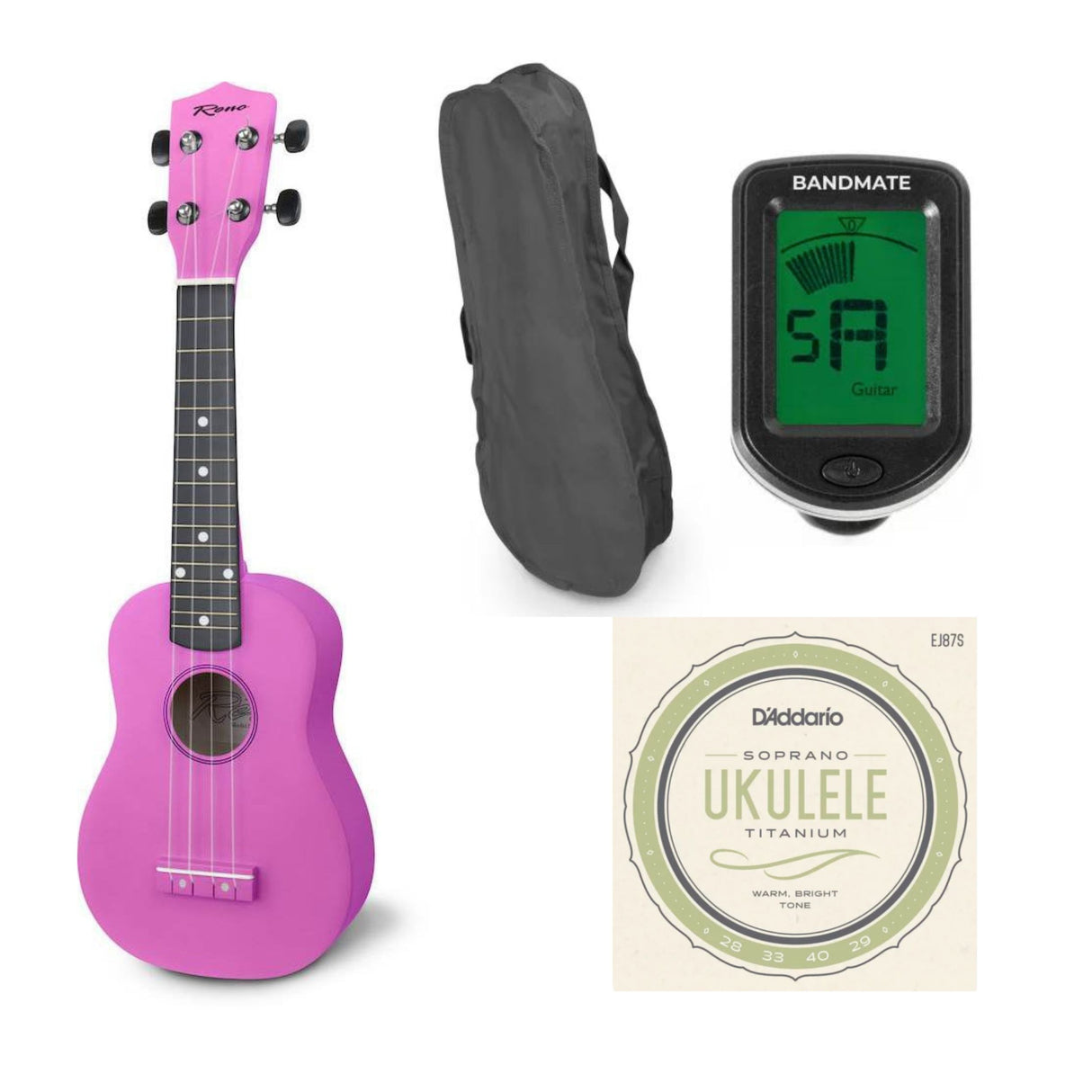 Reno RU150 Soprano Ukulele (Rosa) Startpakke
