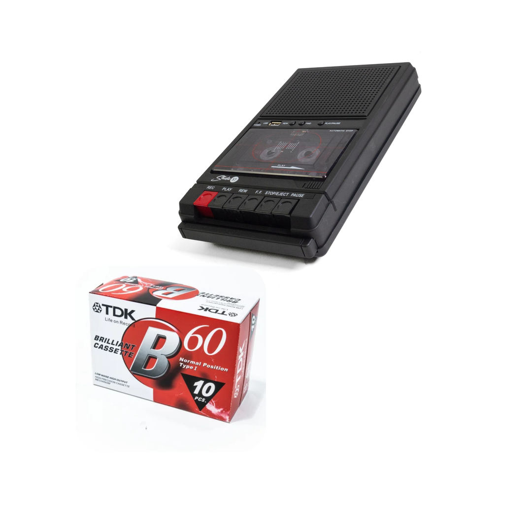Studio 57 - Registratore a cassette (Nero) Pacchetto