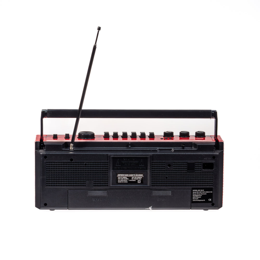Studio 57 - Lettore di cassette con FM e Bluetooth, Rosso