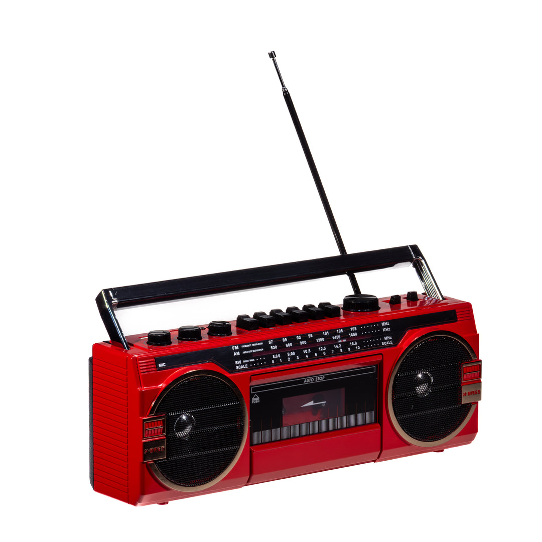 Studio 57 - Lettore di cassette con FM e Bluetooth, Rosso