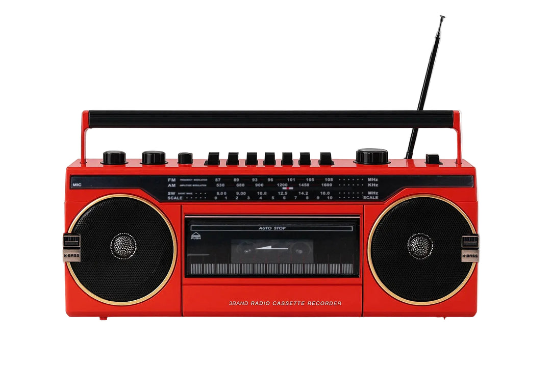 Studio 57 - Lettore di cassette con FM e Bluetooth, Rosso