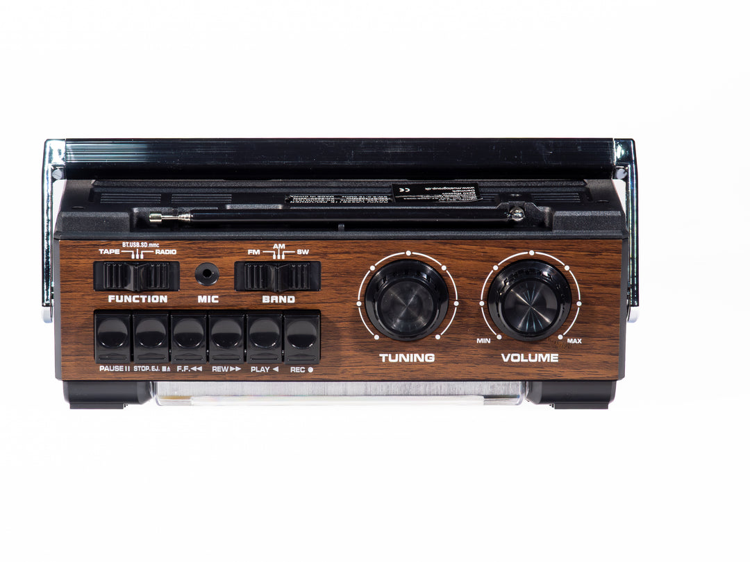 Studio 57 - Lettore di cassette con FM e Bluetooth, Marrone
