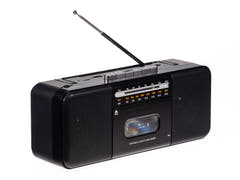 Studio 57 - Lettore di cassette con FM e Bluetooth, Nero
