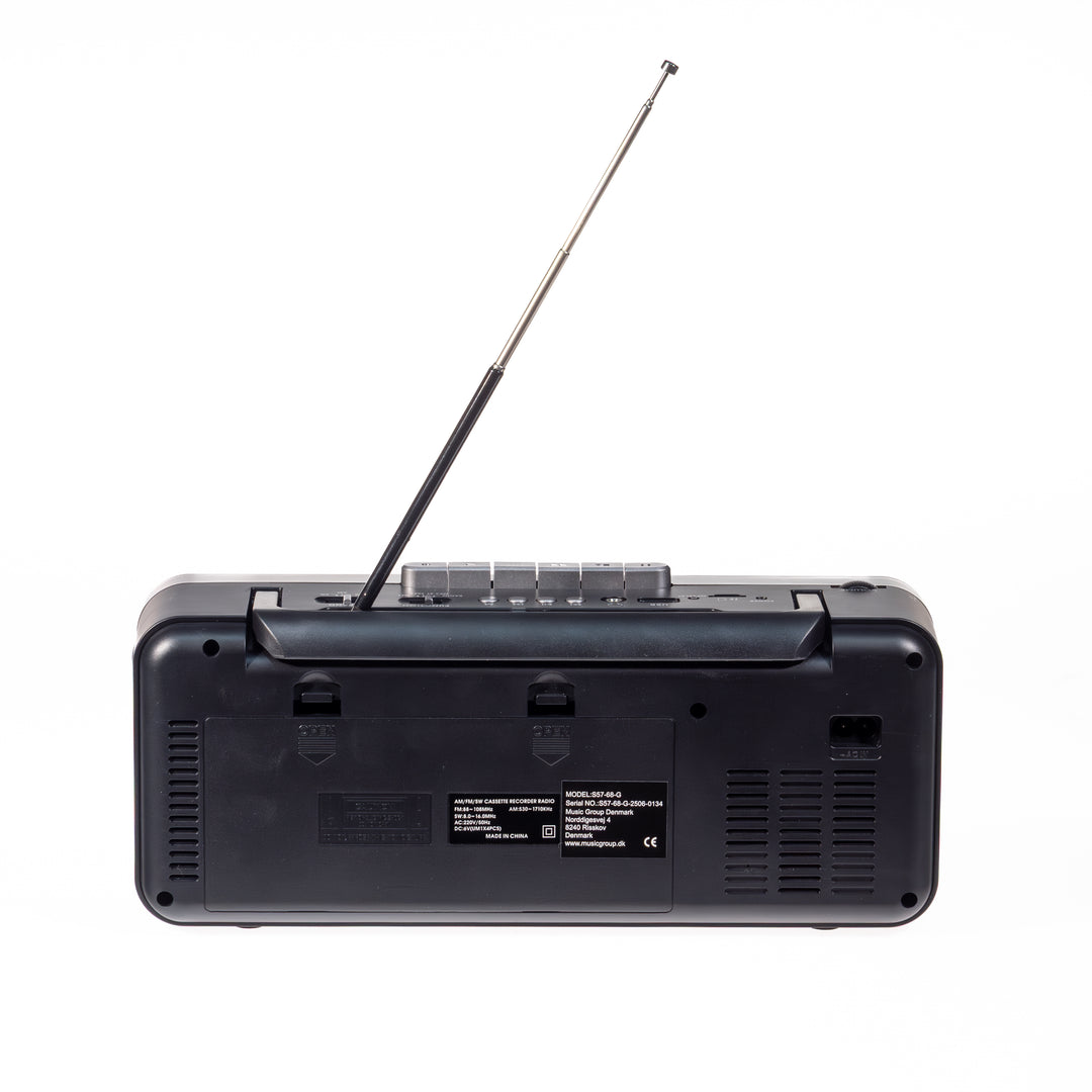 Studio 57 - Lettore di cassette con FM e Bluetooth, Grigio