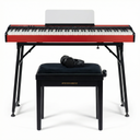 Grooveland FP80 Pianoforte elettrico (Rosso) Bundle completo