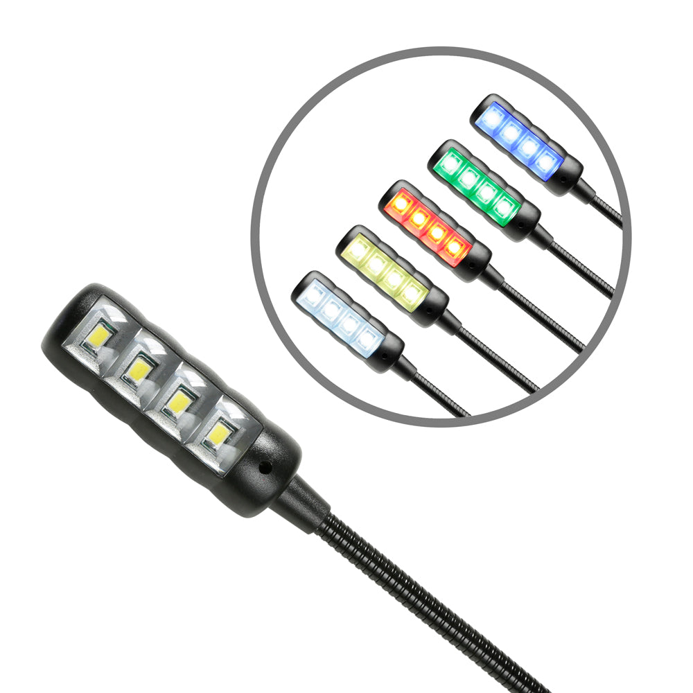Adam Hall Stands SLED 1 ULTRA USB C - Lampada a collo di cigno, connettore USB, 4 COB-LED e colori opzionali