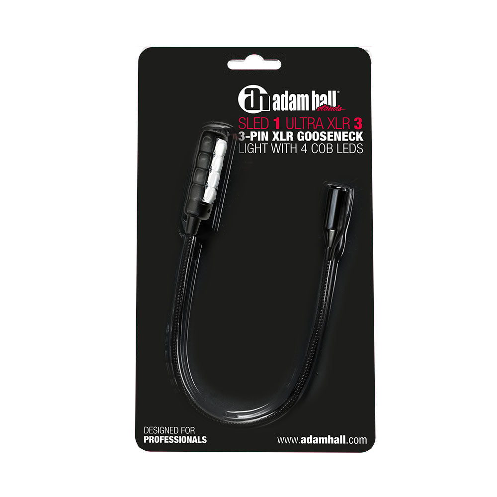 Adam Hall Stands SLED 1 ULTRA XLR 3 - Lampada a collo di cigno XLR a 3 poli con 4 COB-LED