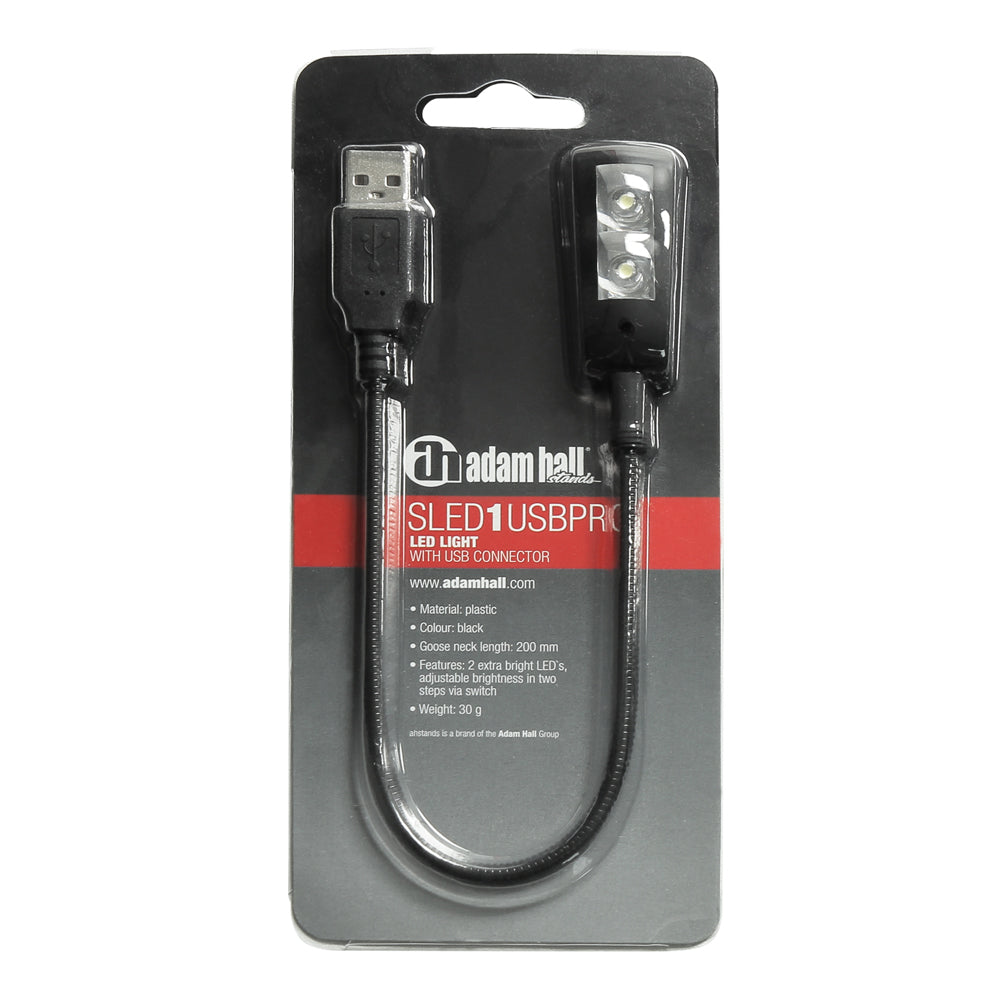 Adam Hall Stands SLED 1 USB PRO - Lampada a collo di cigno USB con 2 LED