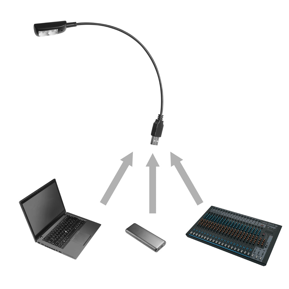 Adam Hall Stands SLED 1 USB PRO - Lampada a collo di cigno USB con 2 LED