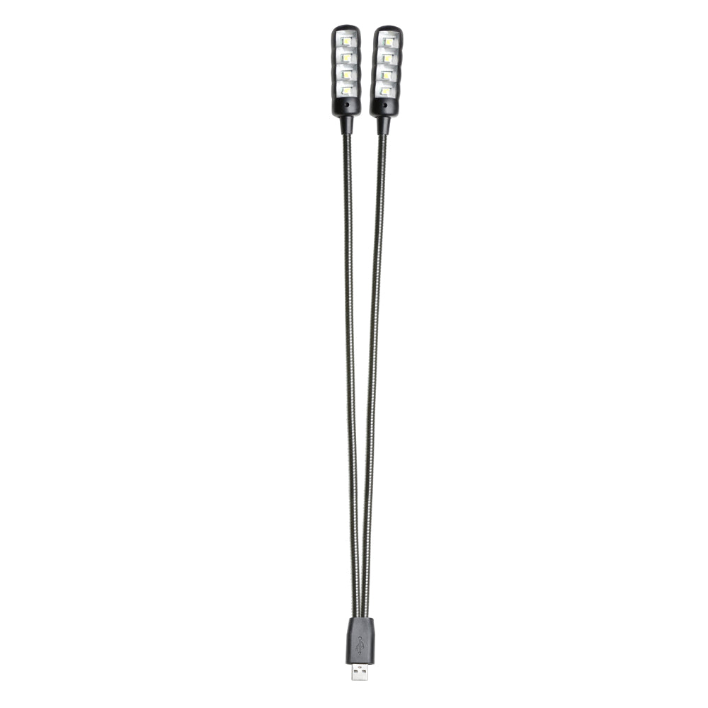 Adam Hall Stands SLED 2 ULTRA USB - LED-lampe med dobbelt svanehals og USB-stik