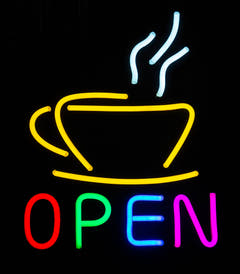 Insegna al Neon "Coffee Open"