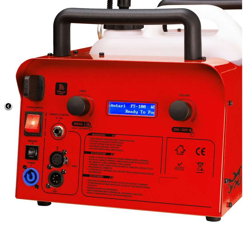 Antari FT-100 Macchina del Fumo (1500W, Rosso)