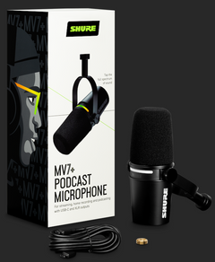 Shure MV7+ Mikrofon per Podcast (Nero)