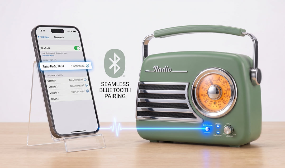 Studio 57 Batteri Retro Radio m. Bluetooth & FM (Vintage Mint)