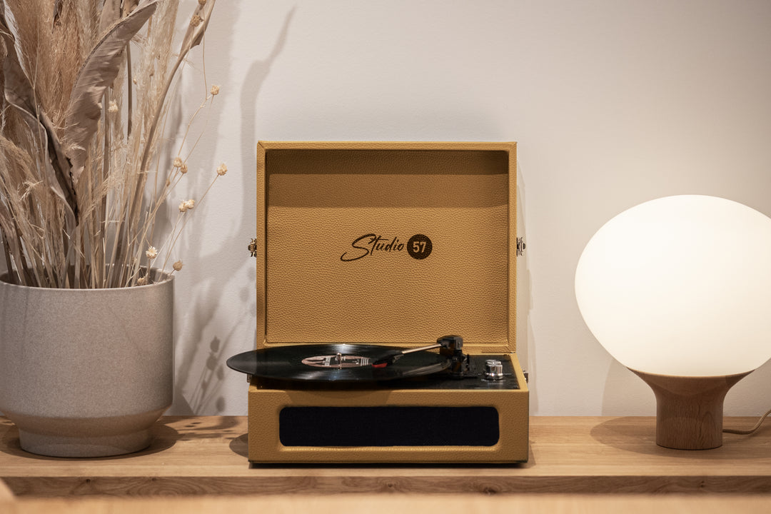 Studio 57 Groovy Giradischi con Supporto LP (Earth)