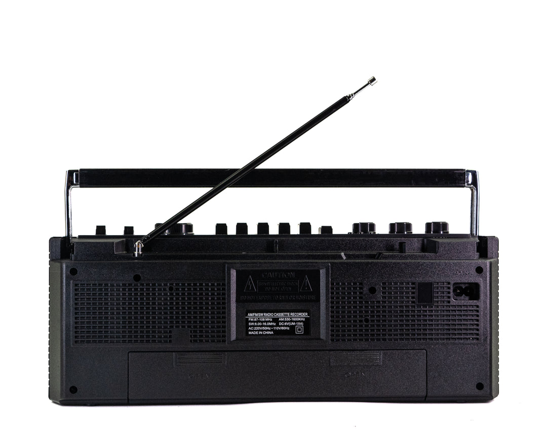 Studio 57 - Lettore di cassette con FM & Bluetooth, Nero