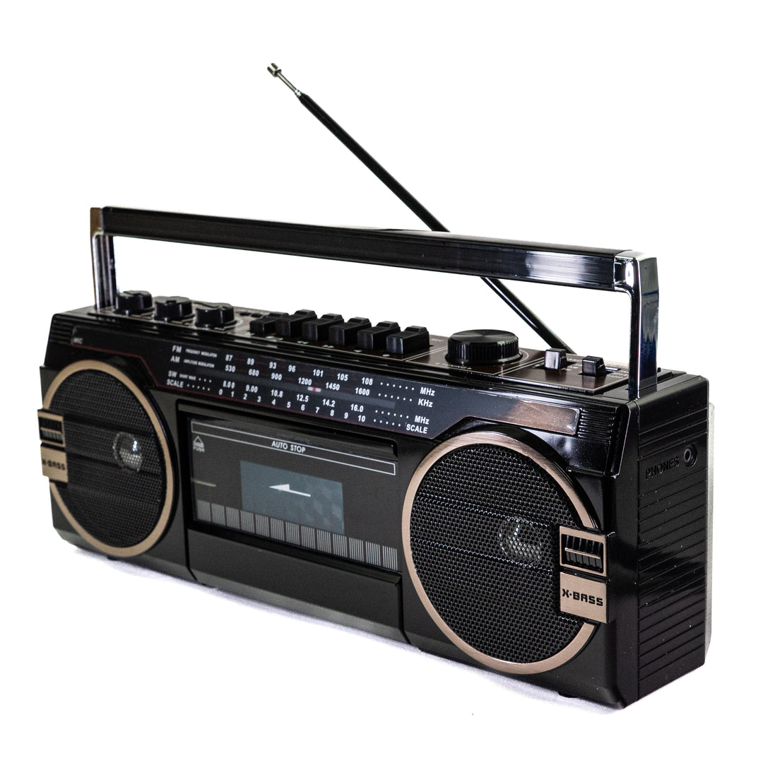Studio 57 - Lettore di cassette con FM & Bluetooth, Nero