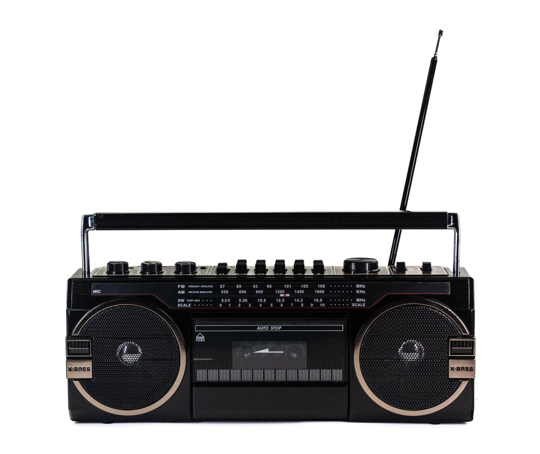 Studio 57 - Lettore di cassette con FM & Bluetooth, Nero