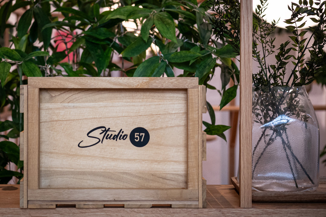 Studio 57 - Cassa per dischi LP (Legno chiaro)