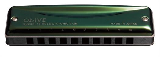 Suzuki Olive C-20 diatonisk mundharmonika.  Tone:  E