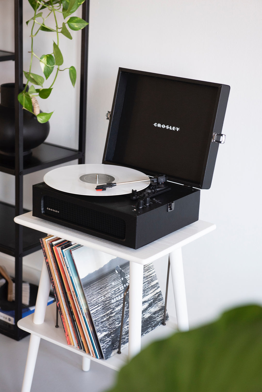 Crosley - Mobile per giradischi Manchester (Bianco)