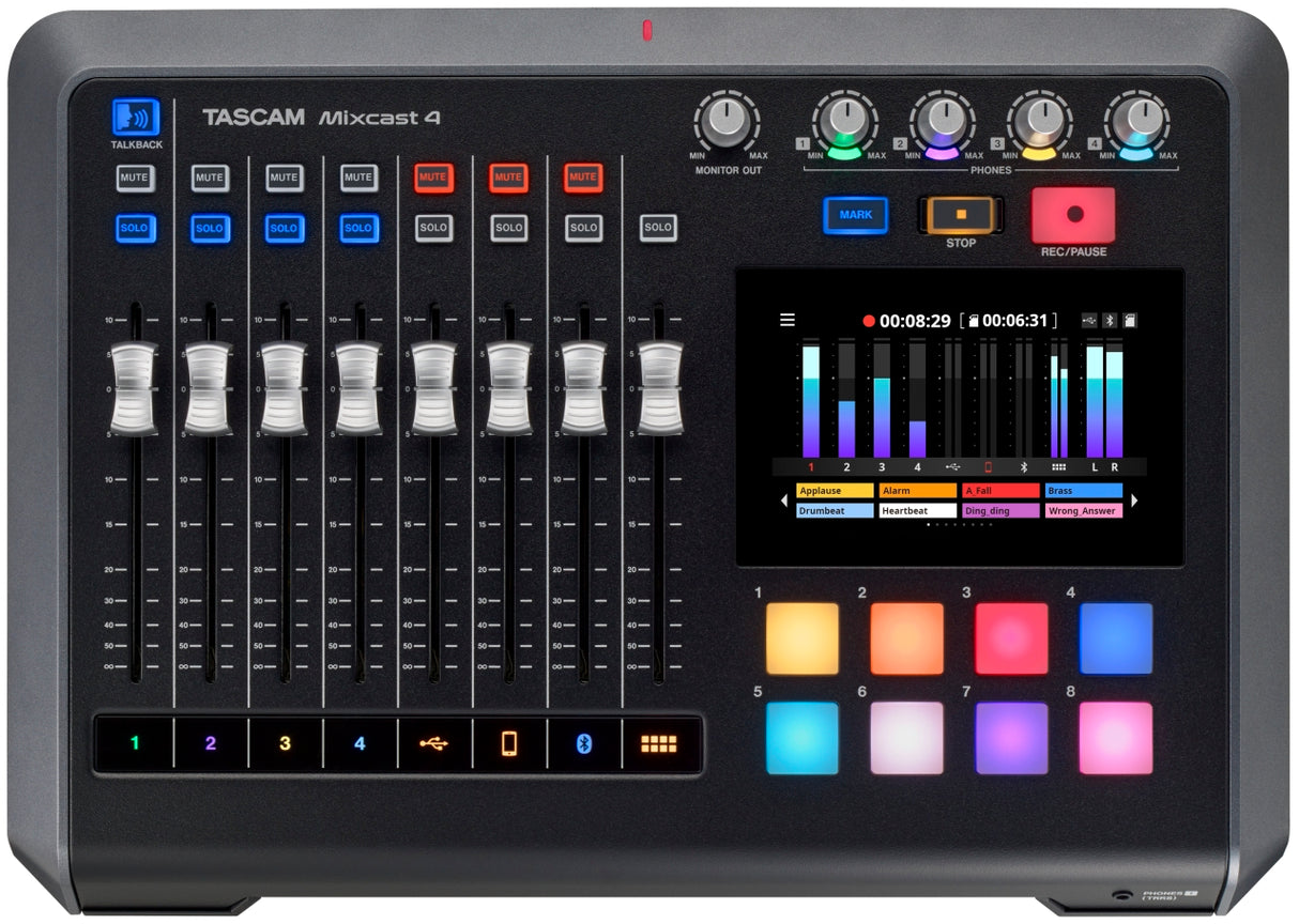 Tascam Mixcast 4 podcast mixer, recorder USB audiointerface