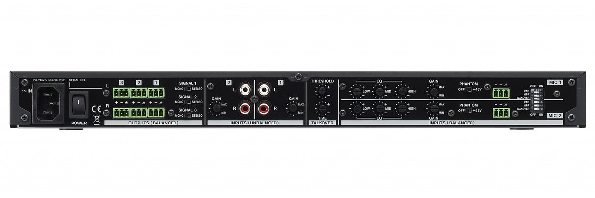 Tascam MZ-123BT installationsmixer 3 zoner 2 mic/2 line in