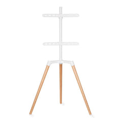 Supporto da Pavimento per TV (Bianco, Faggio, 50-65")