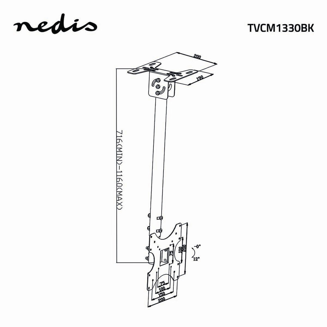 Supporto TV da Soffitto Completamente Regolabile (26-42", 20kg)