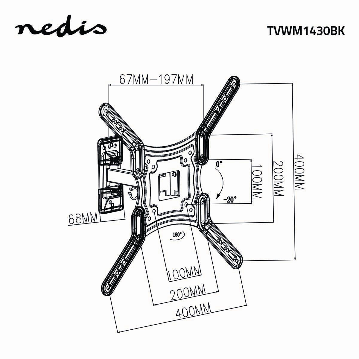 TV Fully Movable Suspension with 2 Pivot Points (23-55", 30kg)