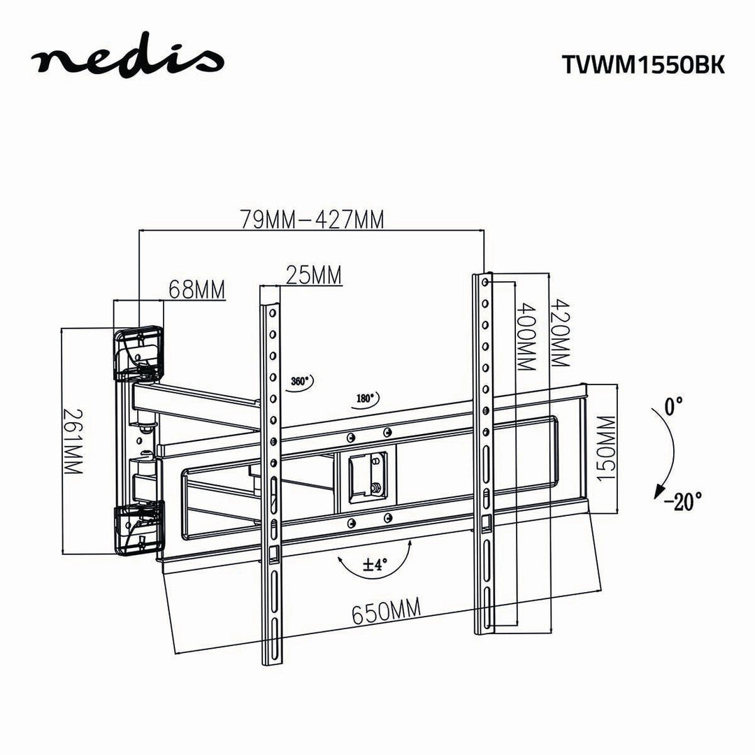 Supporto TV Completamente Regolabile (37-70", 25kg)
