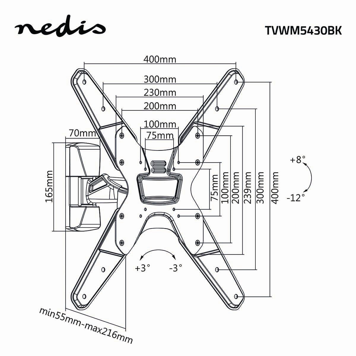 Tv Wall bracket Fully movable 26-42 " 30 kg Silver/Black