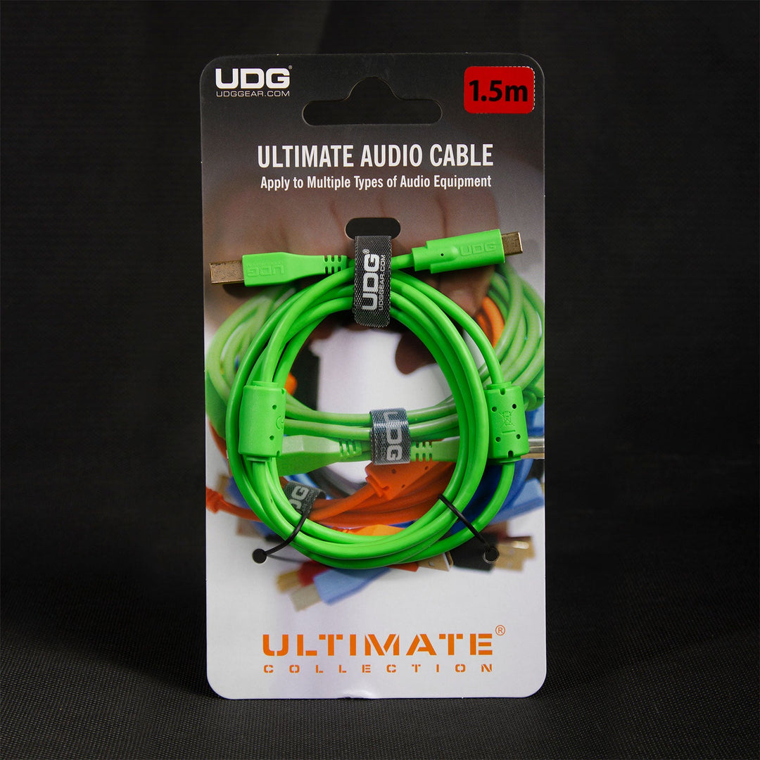 UDG Ultimate Audio Cable USB 2.0 C-B Verde Dritto 1,5m