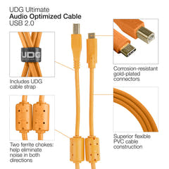 UDG Ultimate Audio Cable USB 2.0 C-B Arancione Dritto 1,5m