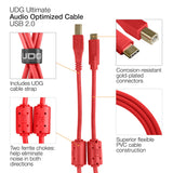 UDG Ultimate Audio Cable USB 2.0 C-B Rosso Dritto 1,5m
