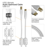 UDG Ultimate Audio Cable USB 2.0 C-B Bianco Dritto 1,5m