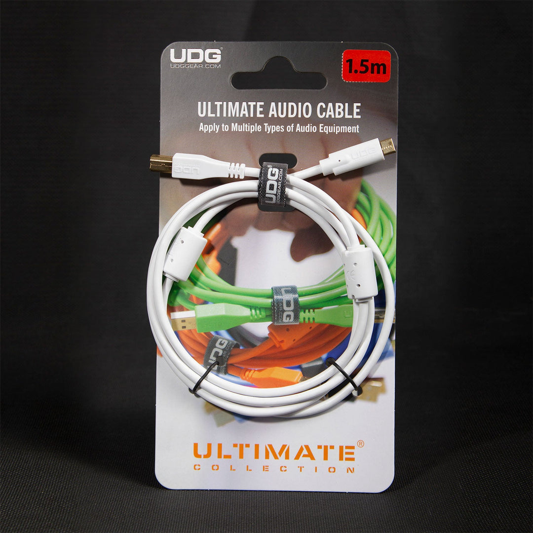 UDG Ultimate Audio Cable USB 2.0 C-B Bianco Dritto 1,5m