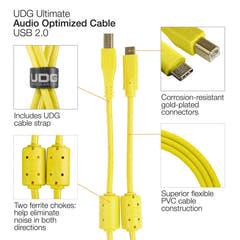 UDG Ultimate Audio Cable USB 2.0 C-B Giallo Dritto 1,5m
