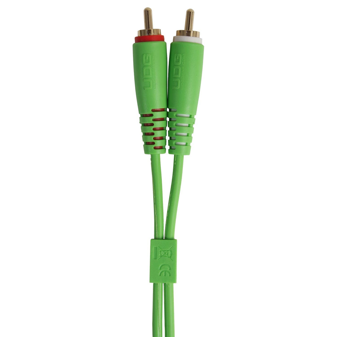 UDG Ultimate Audio Cable Set RCA Straight-RCA Angled Verde 3m