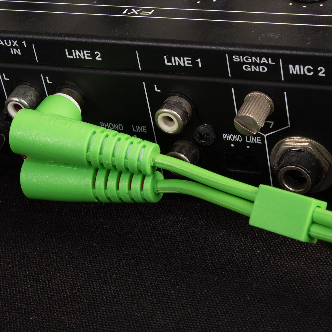 UDG Ultimate Audio Cable Set RCA Straight-RCA Angled Verde 3m