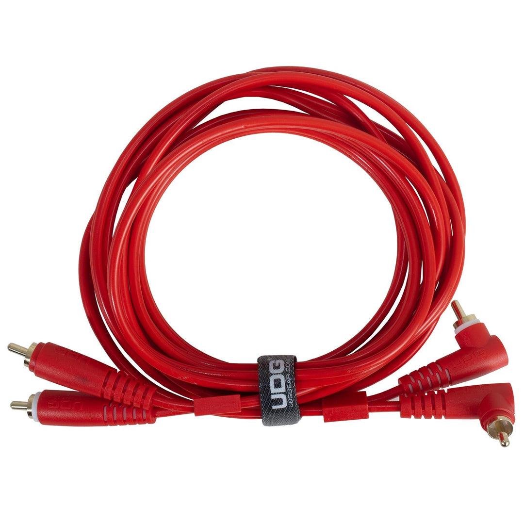 UDG Ultimate Audio Cable Set RCA Dritto-RCA Angolato Rosso 3m