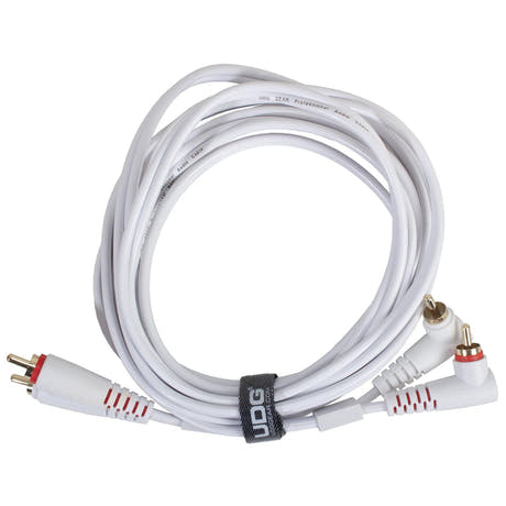 UDG Ultimate Audio Cable Set RCA Dritto-RCA Angolato Bianco 3m