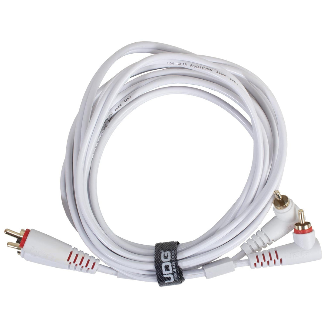 UDG Ultimate Audio Cable Set RCA Dritto-RCA Angolato Bianco 3m