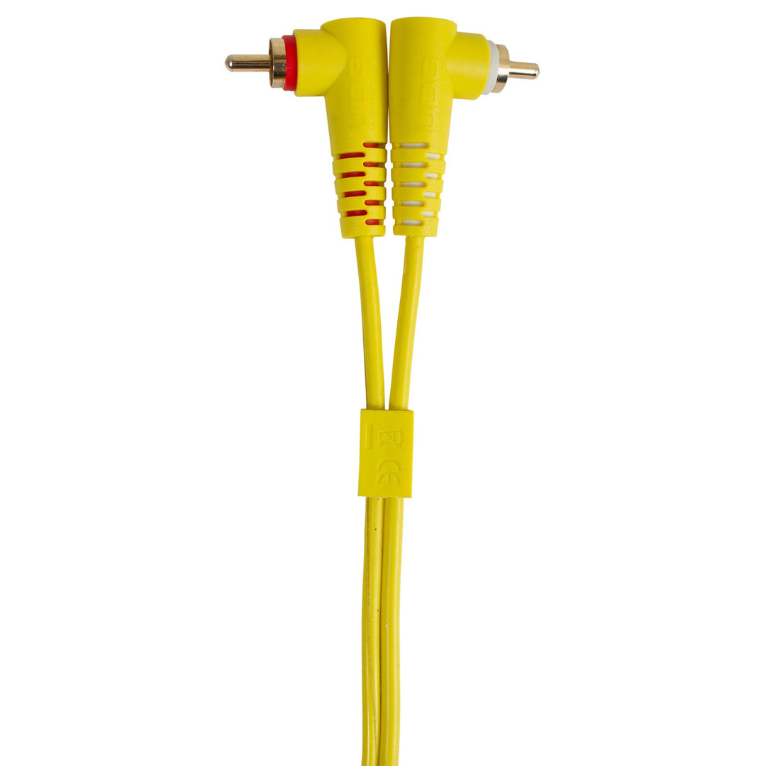 UDG Ultimate Audio Cable Set RCA Dritto-RCA Angolato Giallo 3m