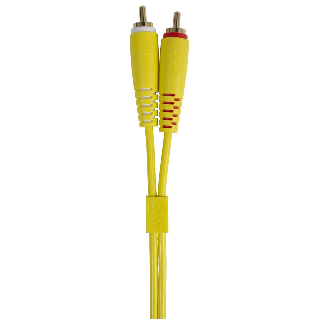 UDG Ultimate Audio Cable Set RCA Dritto-RCA Angolato Giallo 3m