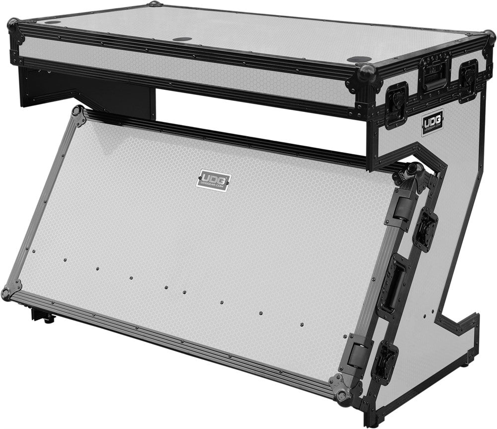 UDG Ultimate Flight Case Portable Z-Style DJ Table Bianco Plus (Wheels)
