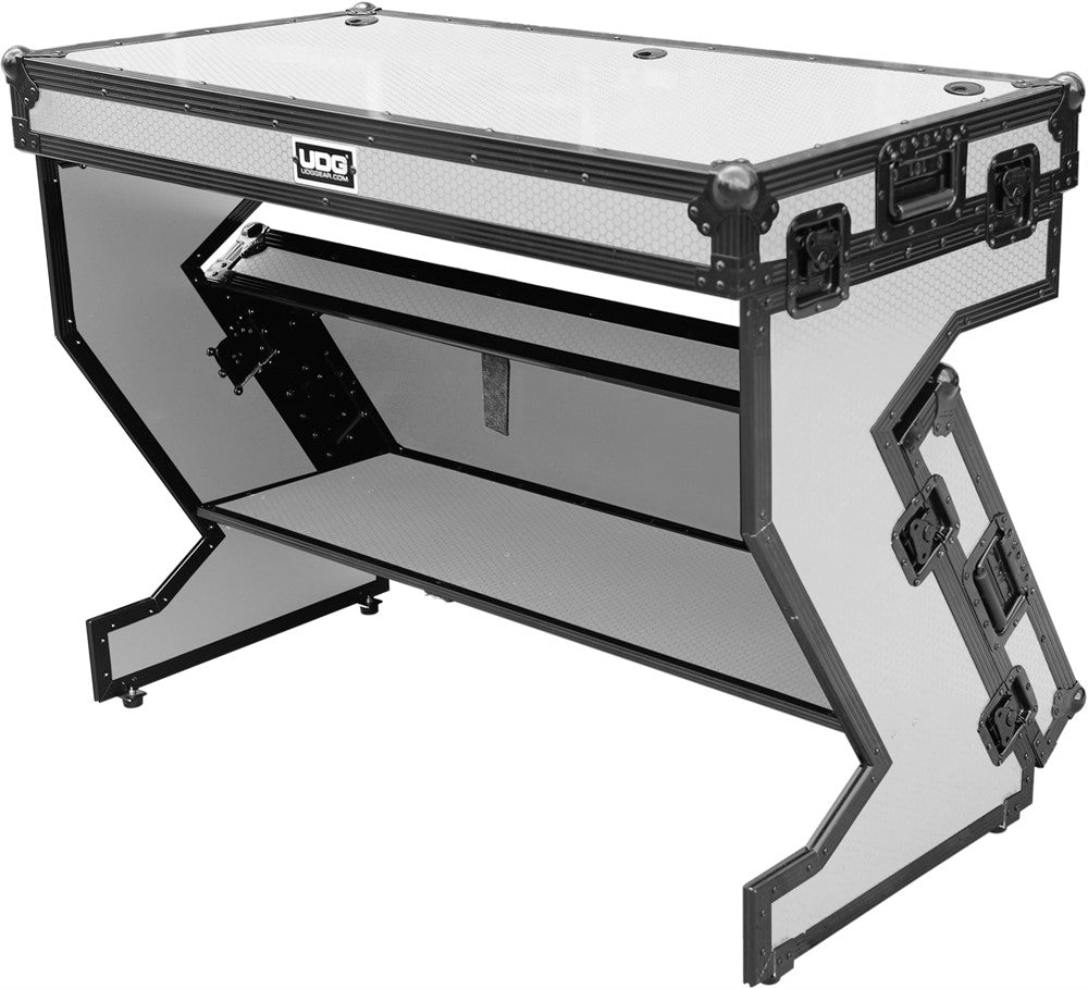 UDG Ultimate Flight Case Portable Z-Style DJ Table Bianco Plus (Wheels)